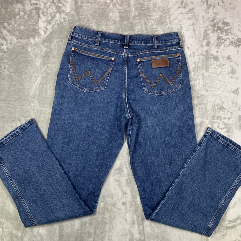 Wrangler Retro Relaxed Boot Mens Jeans 33x36 Medium Wash Blue Denim Cowboy Rodeo